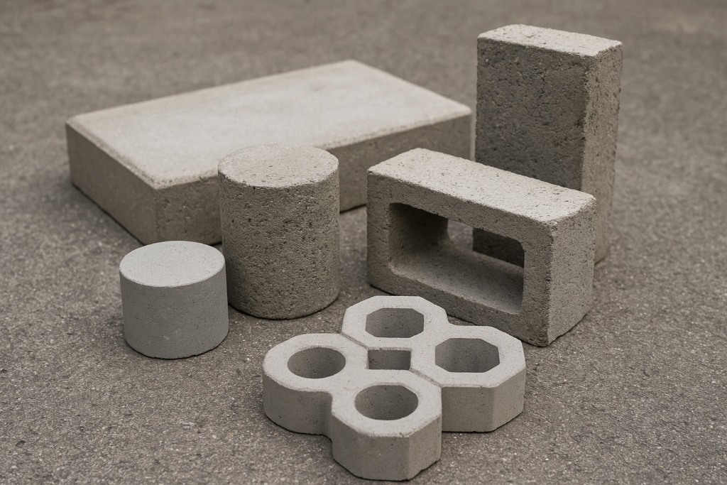Various concrete product types