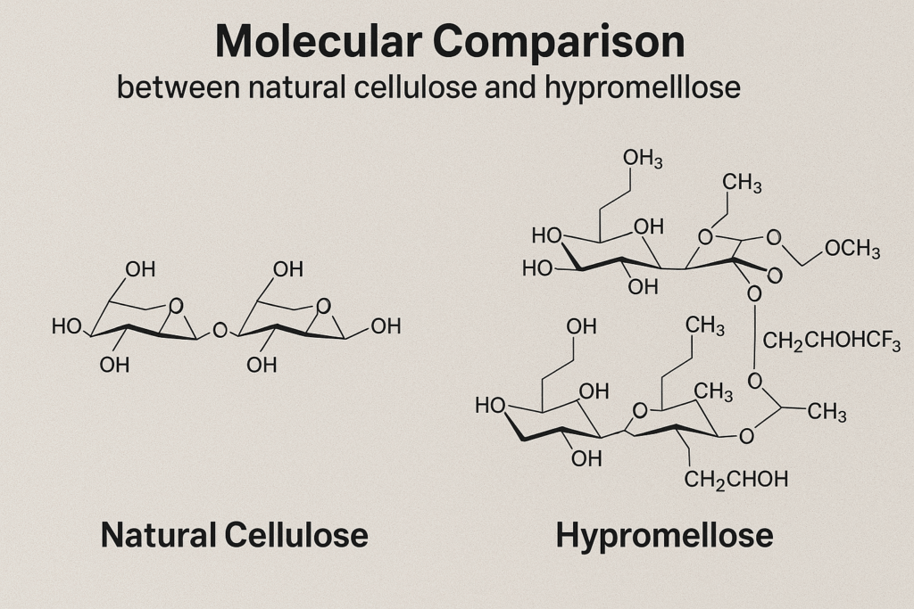 Cellulose vs Hypromellose molecular structure