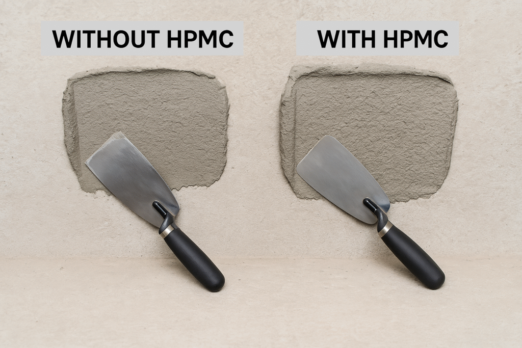 Comparison of mortar with and without HPMC