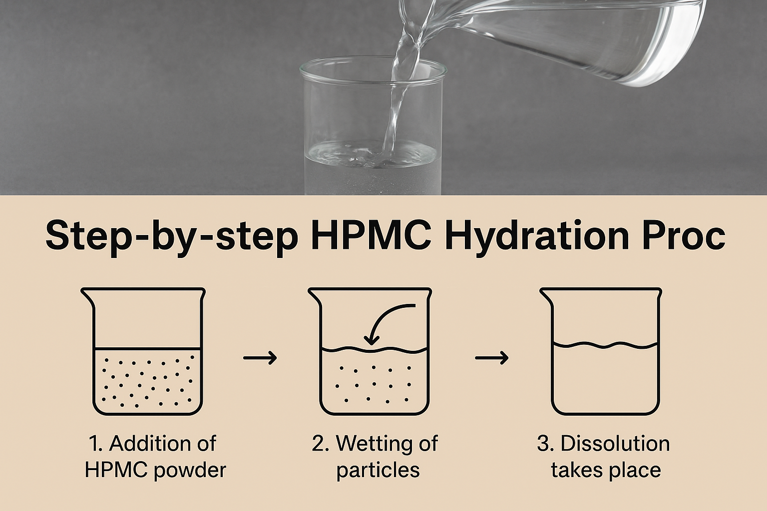 HPMC hydration process illustration