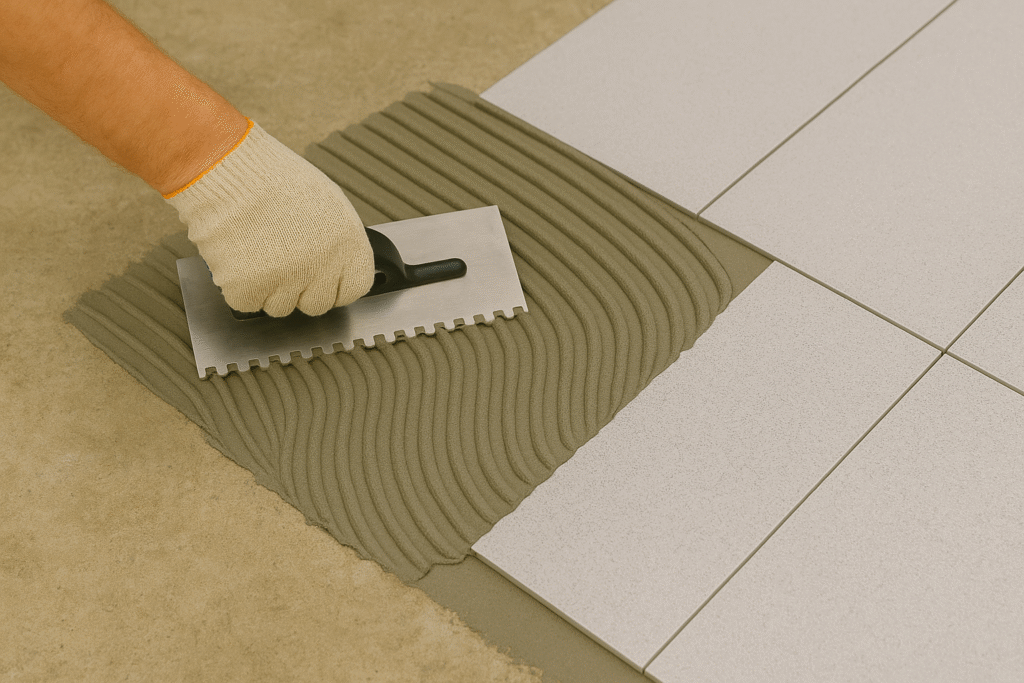 medium-bed mortar for large tiles