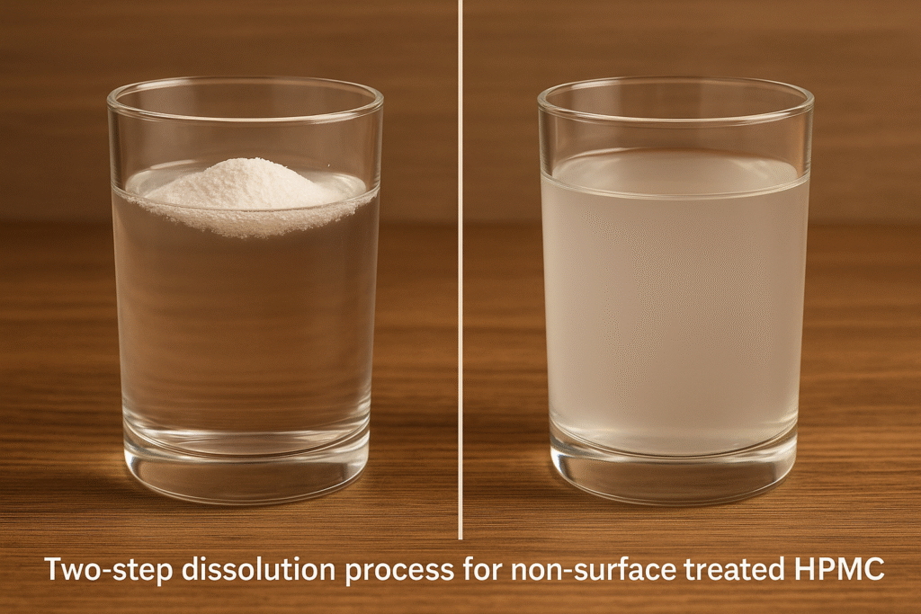 Hot soluble HPMC dissolution