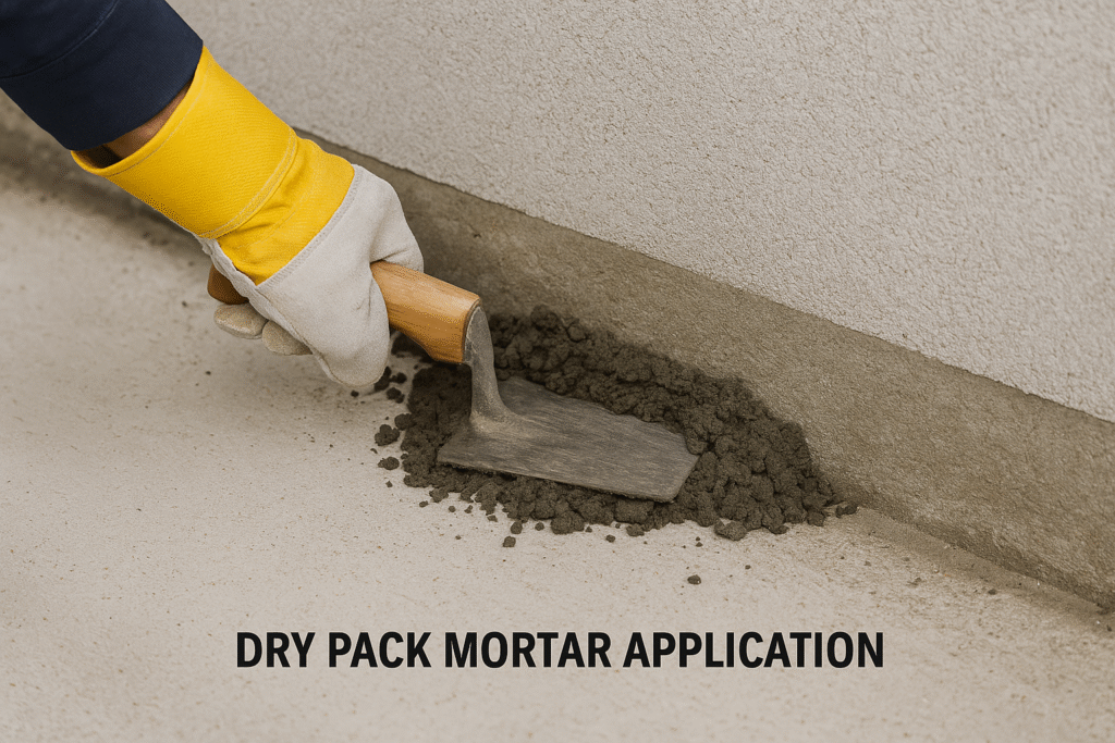 Dry pack application for structural repair