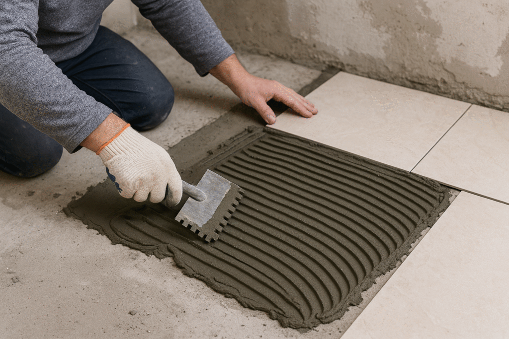 traditional tile installation method