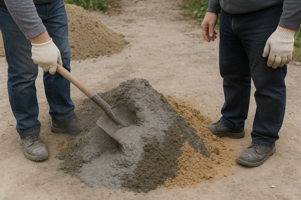 traditional mortar mixing process