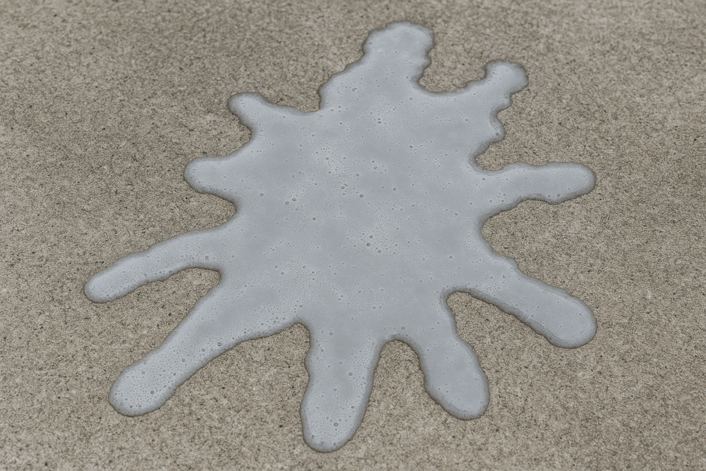 Concrete with bleeding water on surface