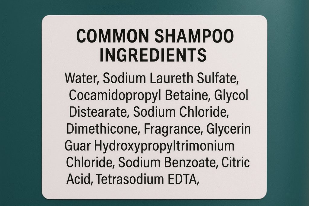 common shampoo ingredients displayed
