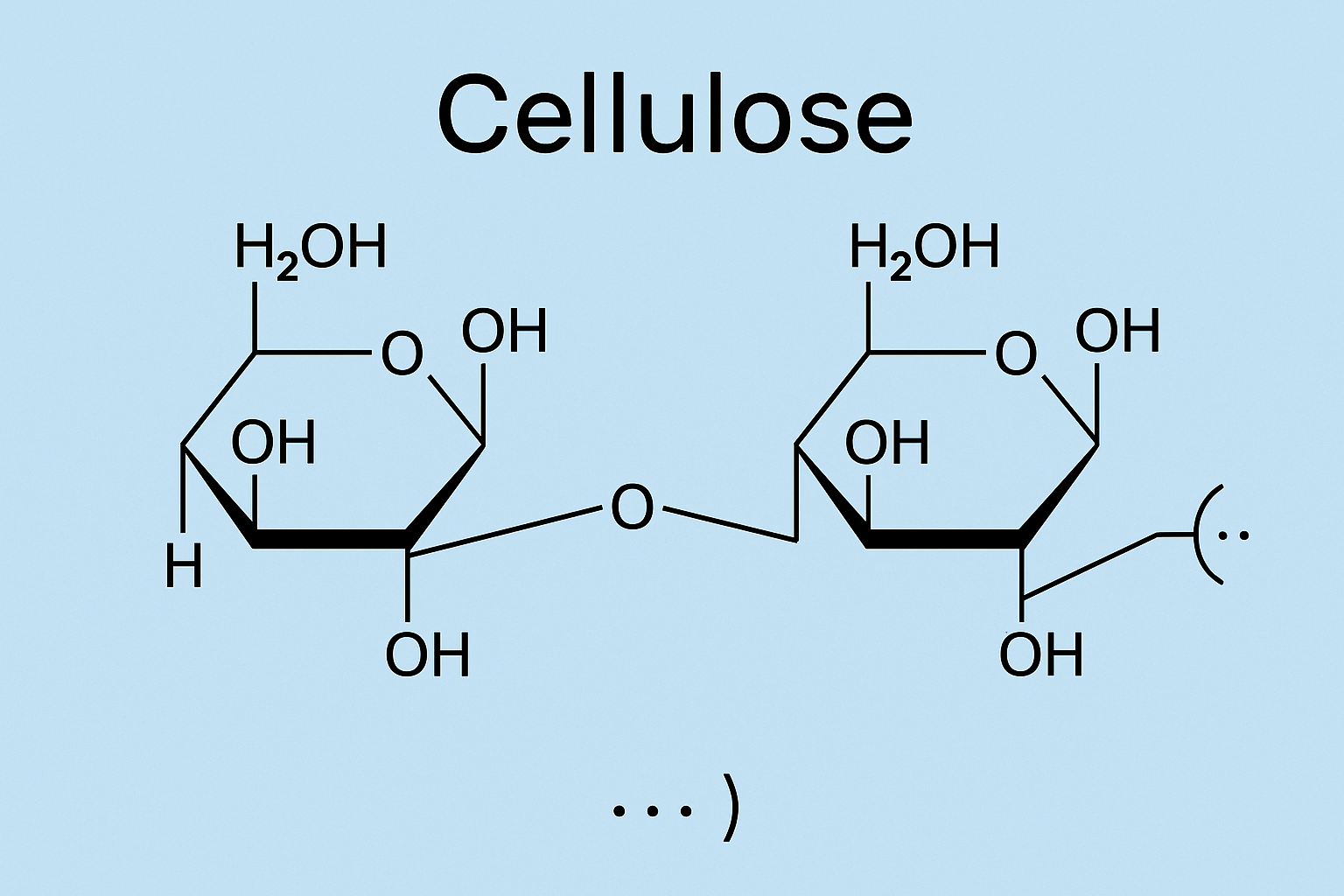 Cellulose polymer molecular structure