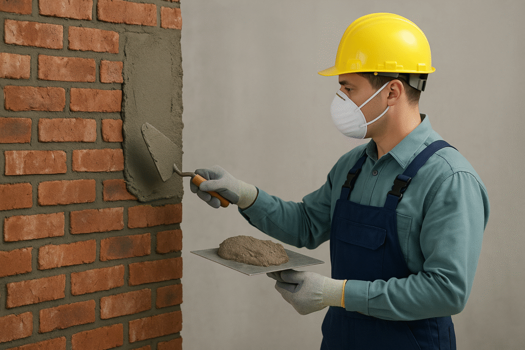 worksite safety with dry mortar