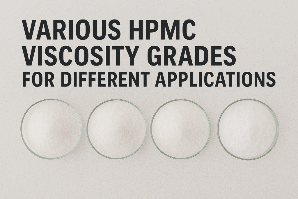 Different viscosity grades of HPMC