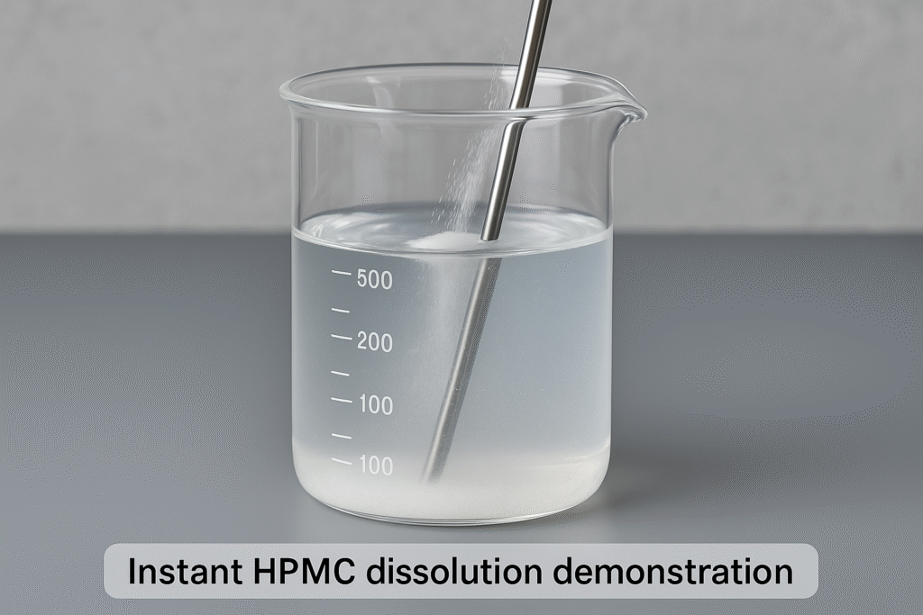 Instant HPMC dissolution demonstration