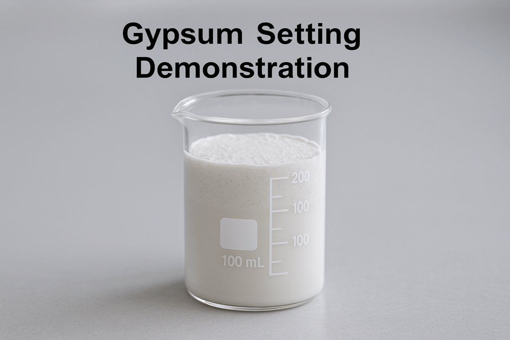 Gypsum setting demonstration