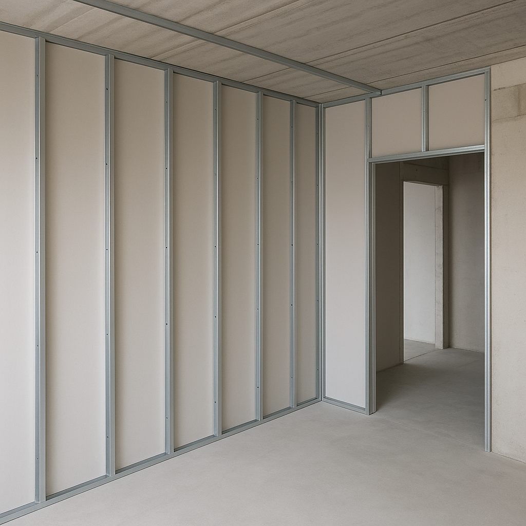 Lightweight construction with gypsum