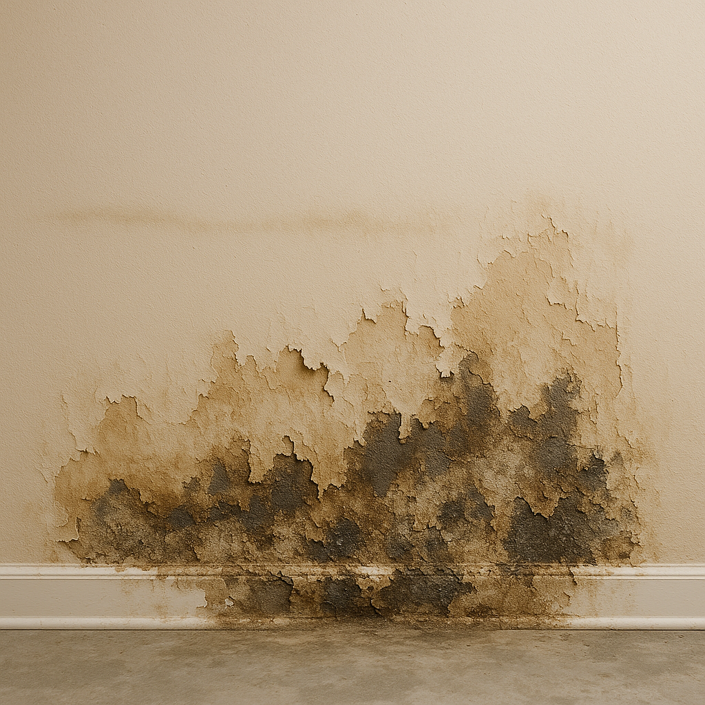 Water damage to gypsum