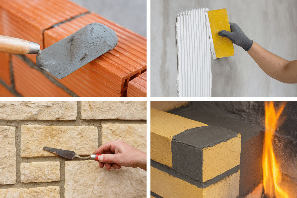Mortar types being used in different applications