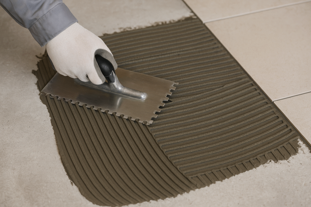 Thin-set mortar application
