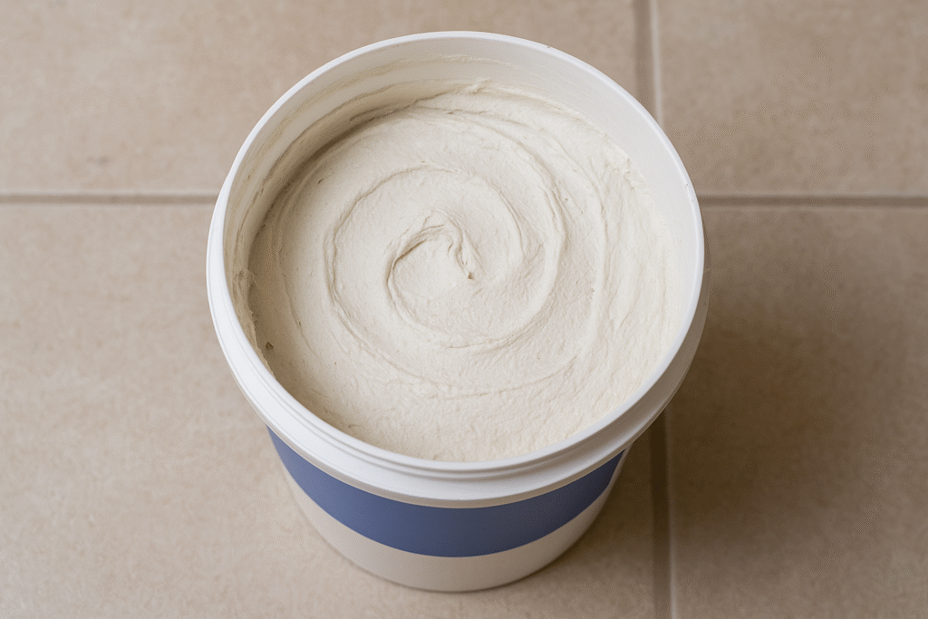 Tile mastic in a bucket