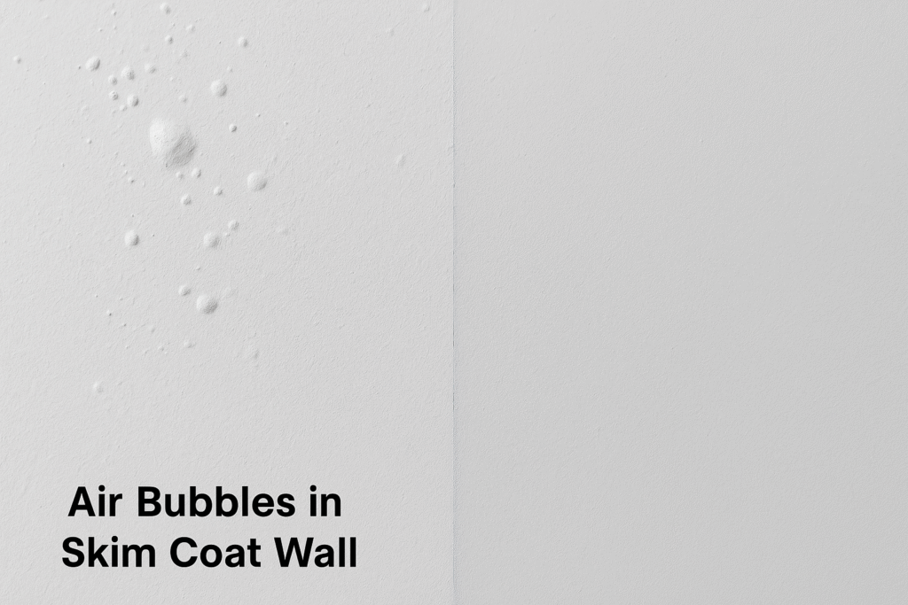 air bubbles in skim coat wall