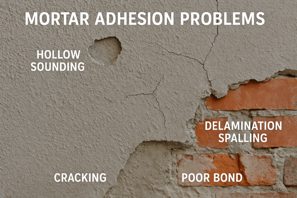 mortar adhesion problems