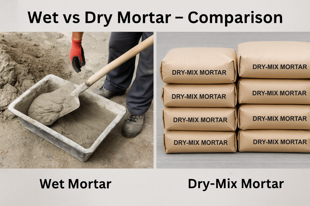 wet vs dry mortar comparison
