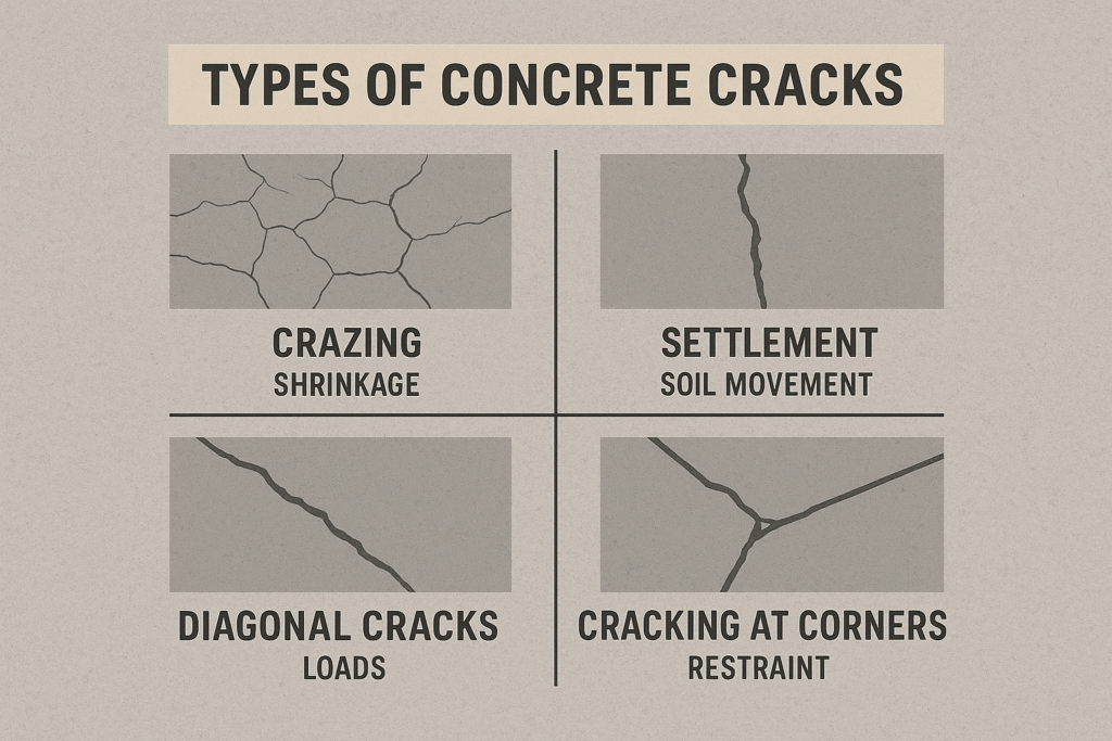 types of concrete cracks