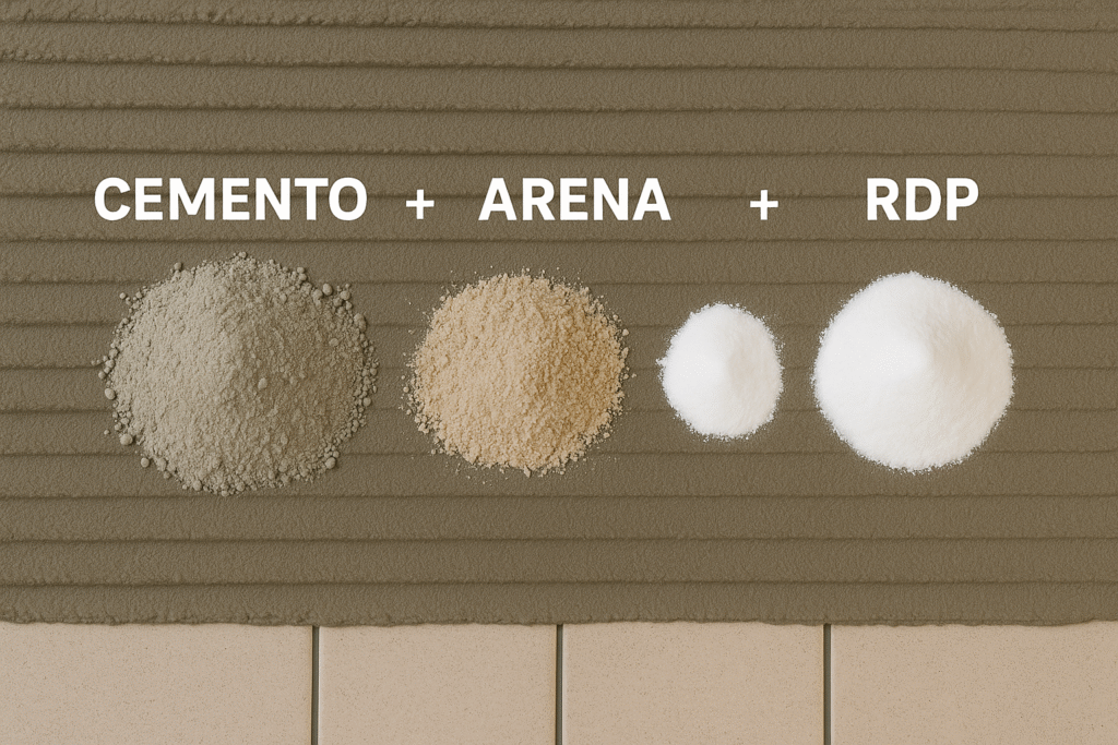 composición del mortero adhesivo