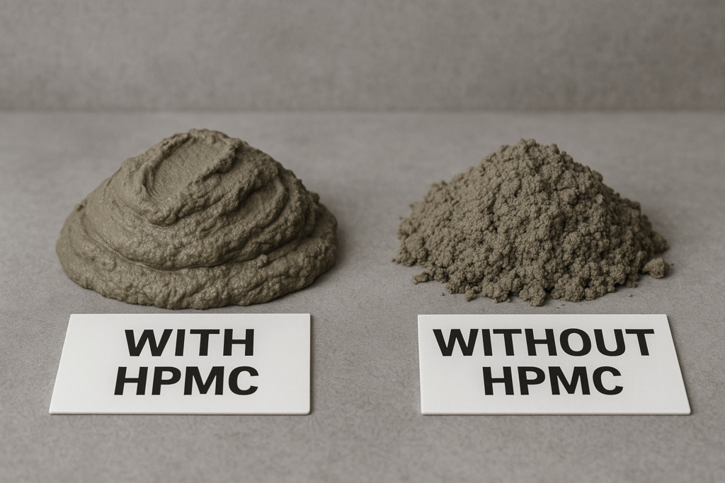 Comparison of mortar with and without HPMC