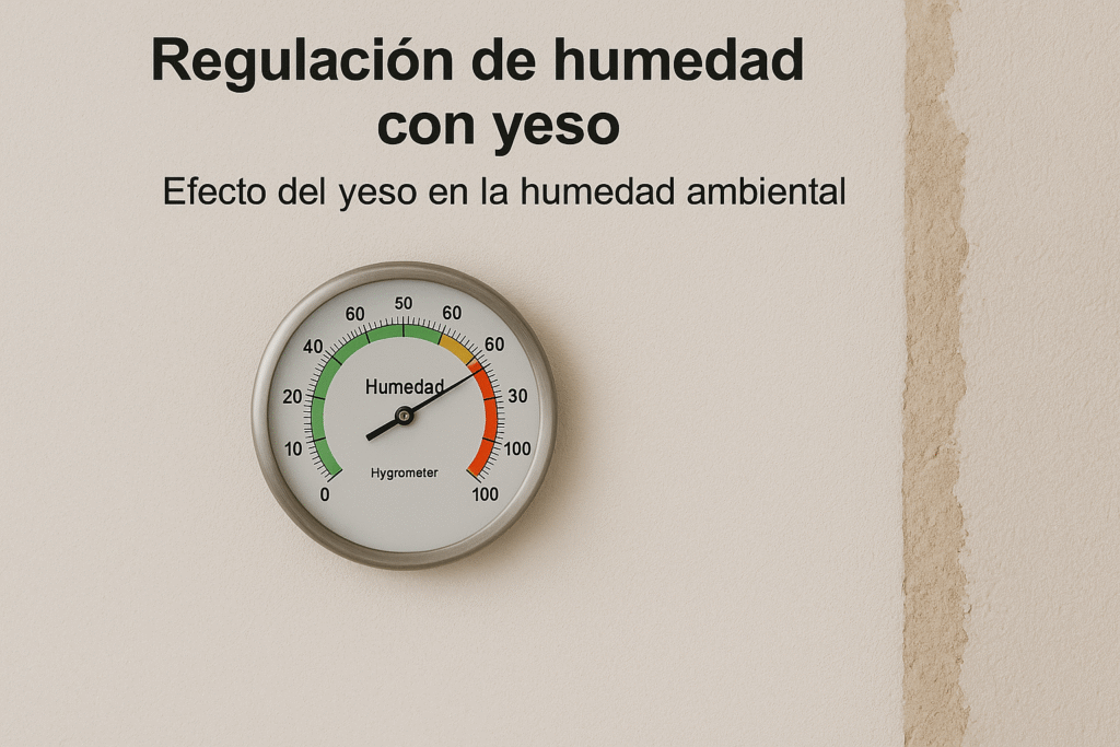Regulación de humedad con yeso en interiores
