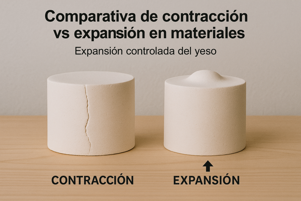 Comparativa de contracción vs expansión en materiales