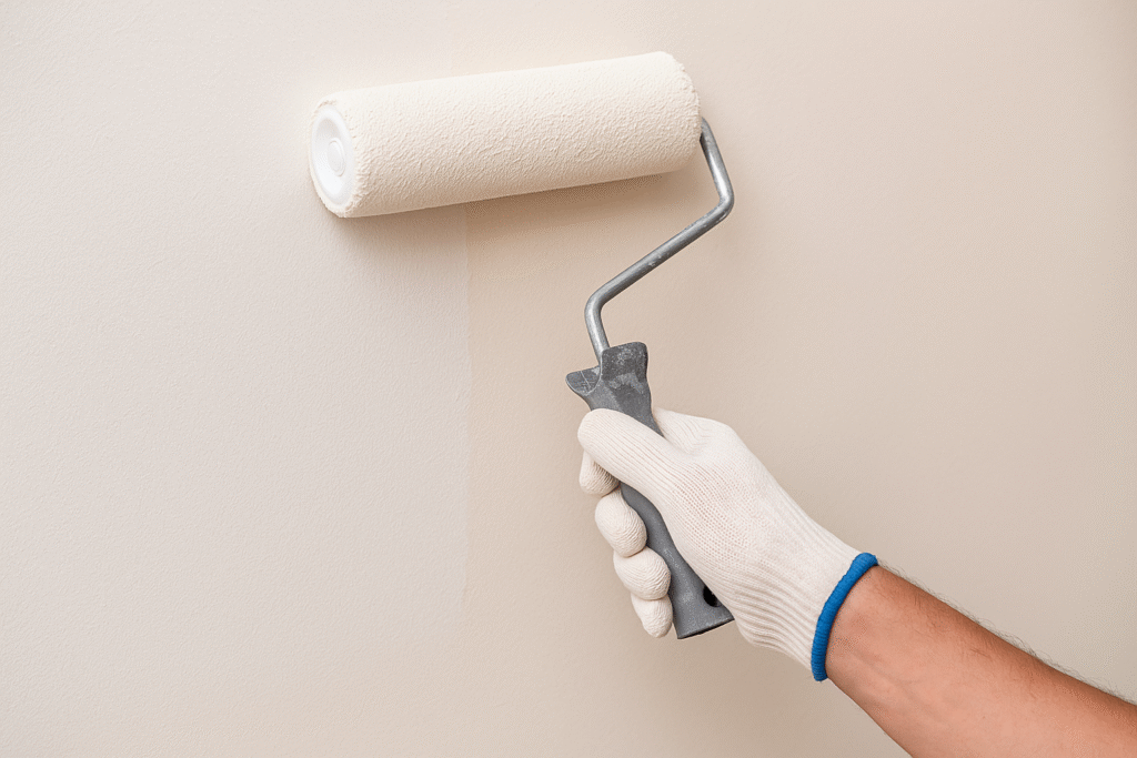 Latex paint application showing smooth consistency
