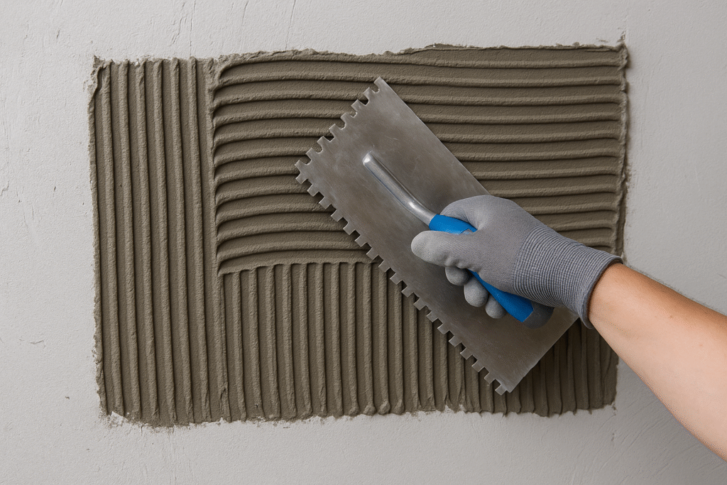 tile adhesive mortar application