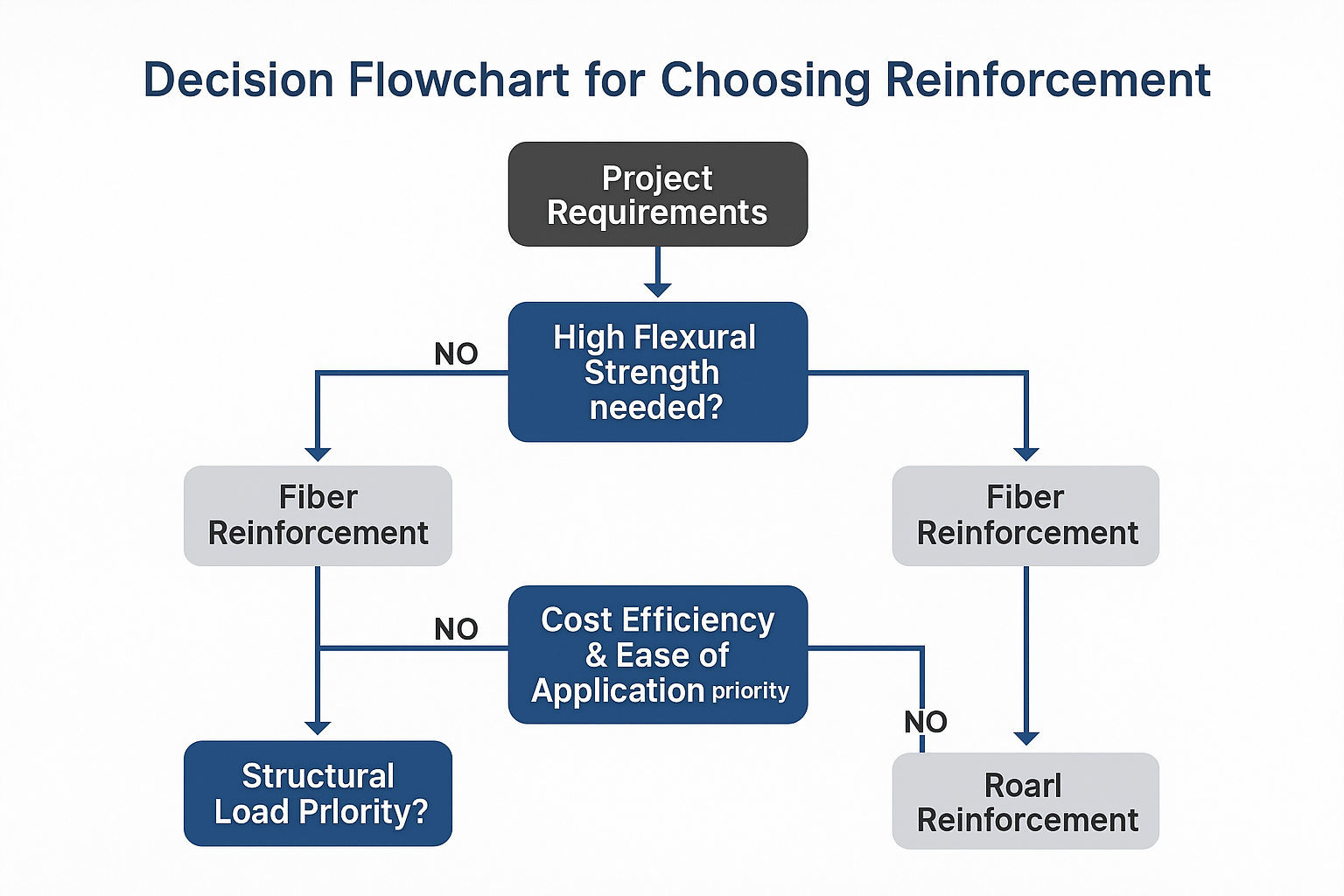 Decision flowchart for choosing reinforcement