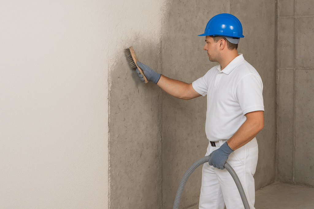 Substrate preparation for gypsum plaster