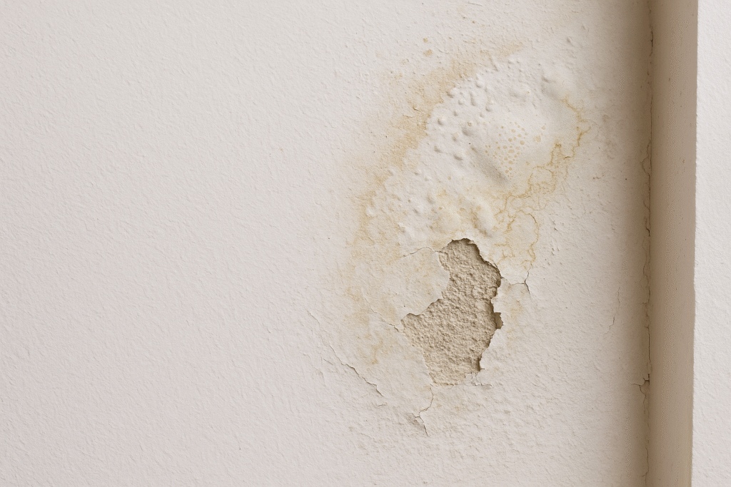gypsum plaster damage from moisture exposure
