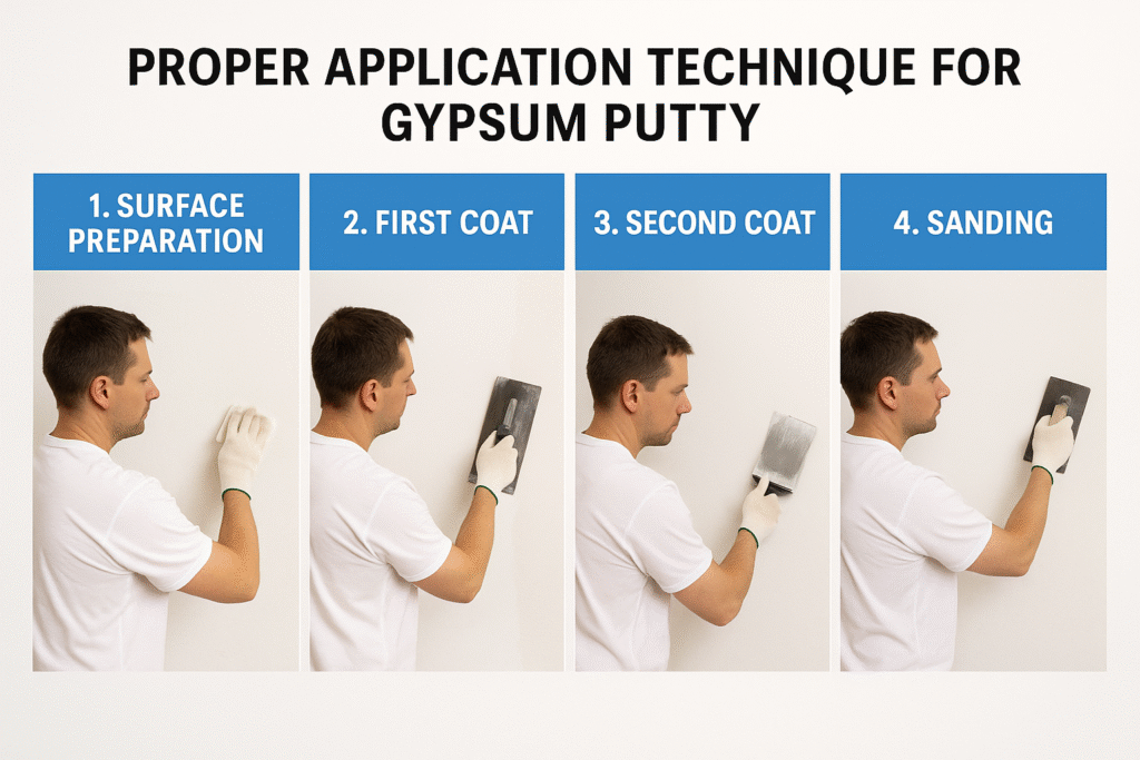 step-by-step gypsum putty application