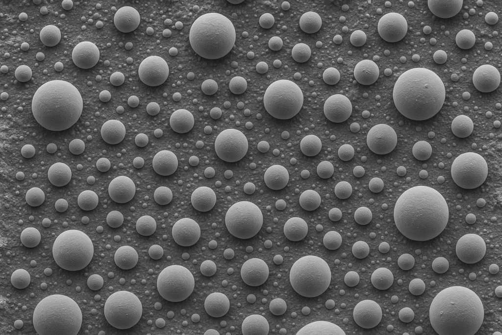 Microscopic view of air bubbles in mortar with HPMC