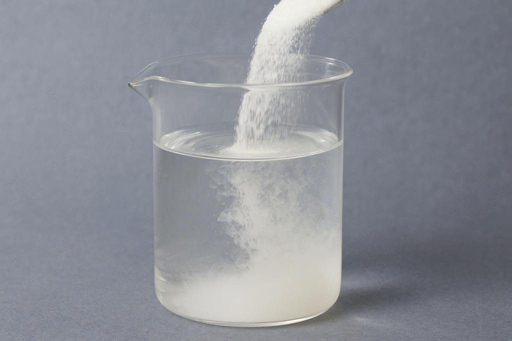 HPMC powder dissolving in water