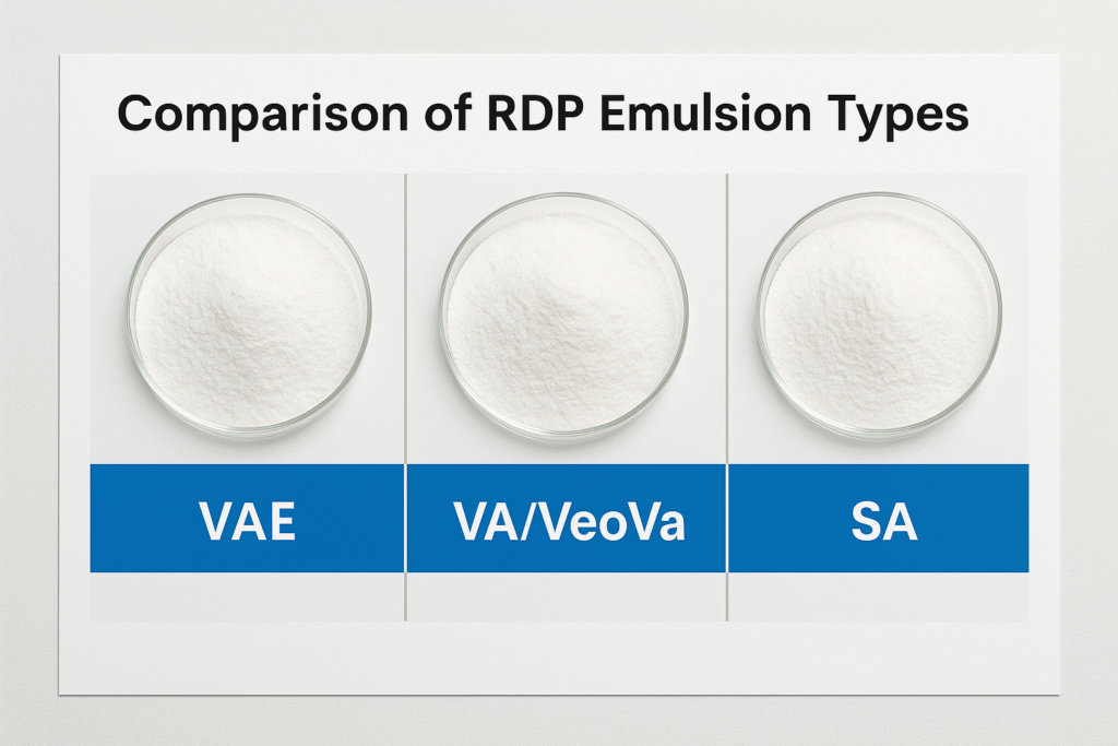 Different RDP emulsion types comparison