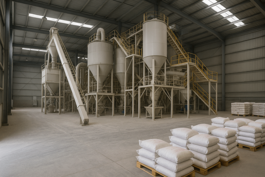 Industrial production of dry mix mortars dry mix mortar production