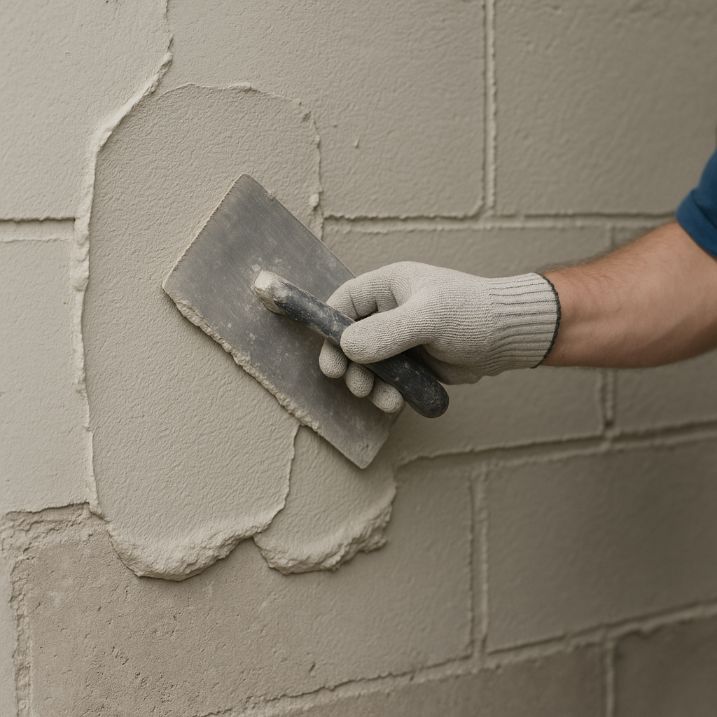 Application of mortar with proper retardation mortar application demonstration