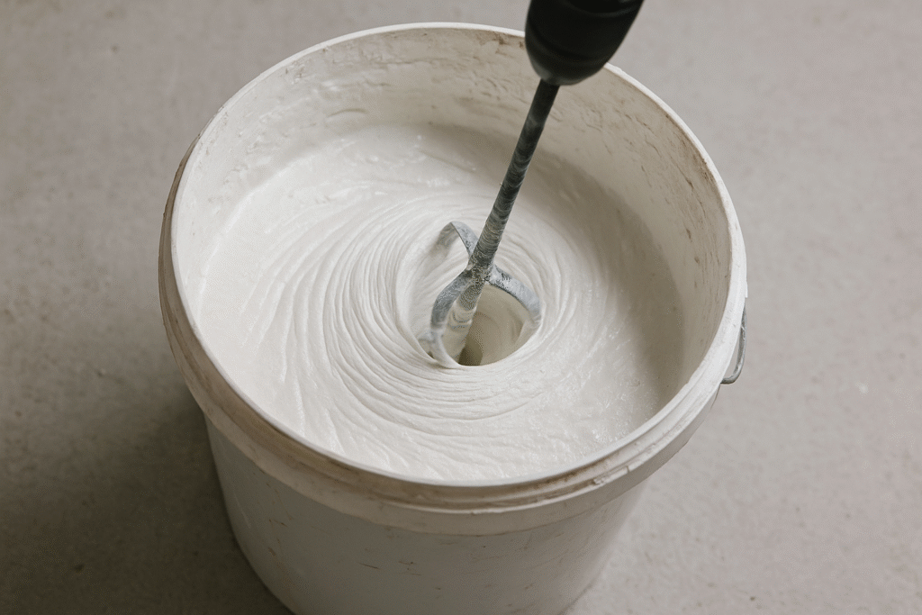 Weight comparison between gypsum and cement-based putties comparing gypsum putty with other materials