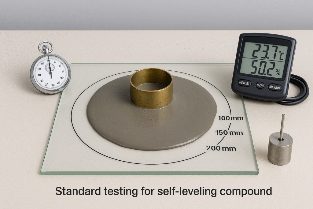 Laboratory testing of self-leveling compound properties standard testing for self-leveling compounds