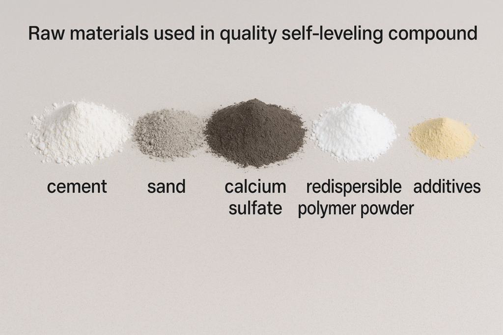 Raw materials used in quality self-leveling compound recommended formula components