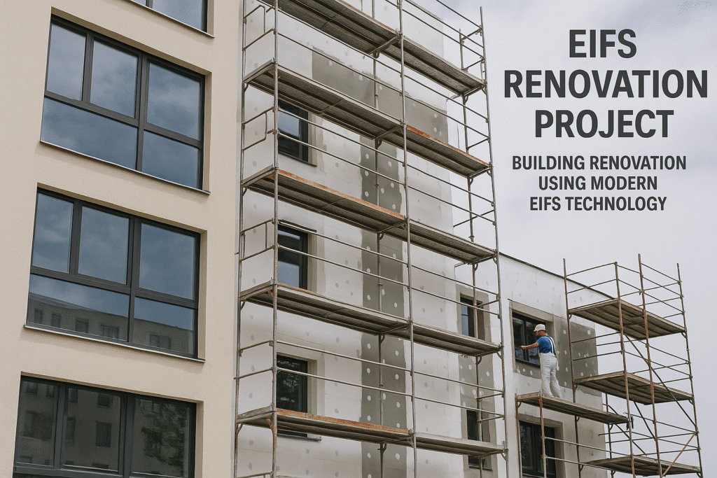 Building renovation using modern EIFS technology EIFS renovation project