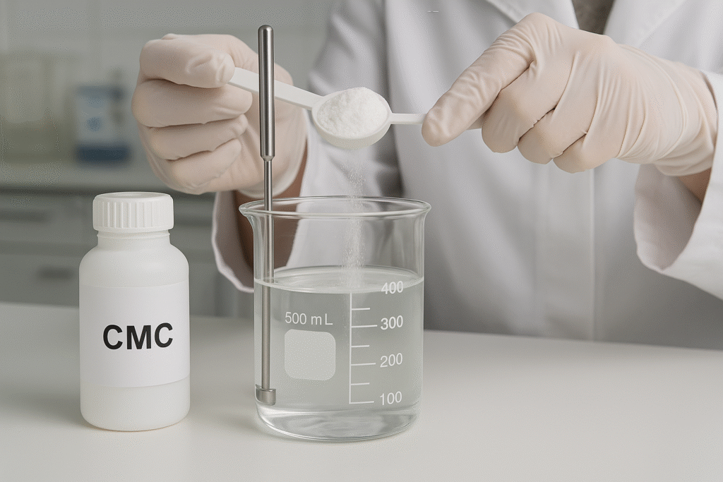 Preparing CMC solution in laboratory setting CMC solution preparation
