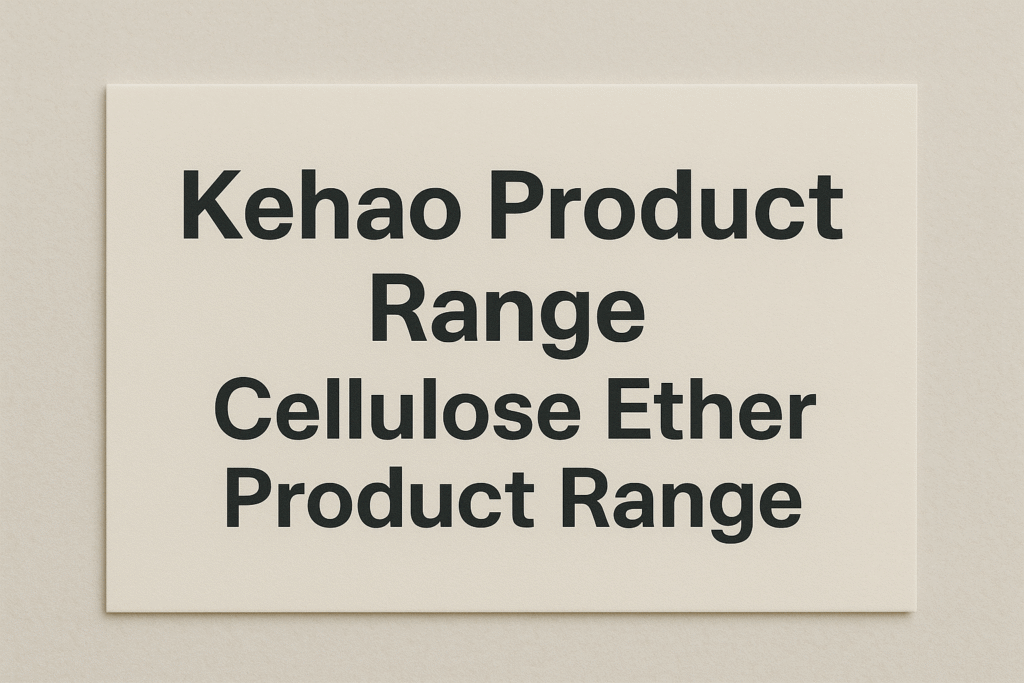 Kehao Product Range Cellulose ether product range