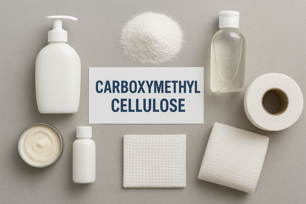 Products from different industries containing CMC various products containing carboxymethyl cellulose