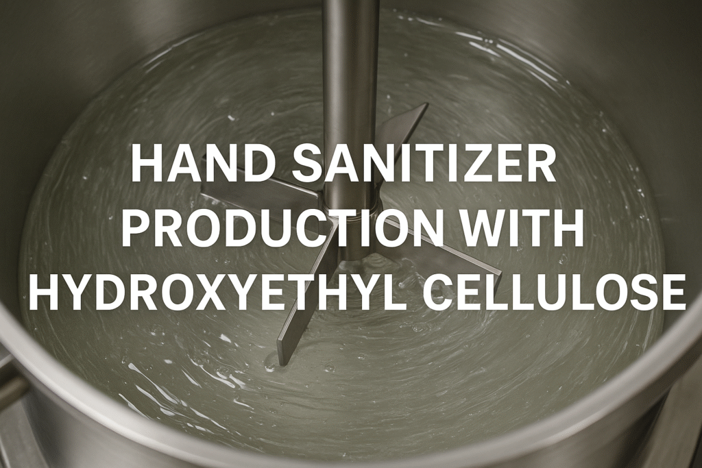 Manufacturing alcohol-based hand sanitizer with HEC hand sanitizer production with hydroxyethyl cellulose