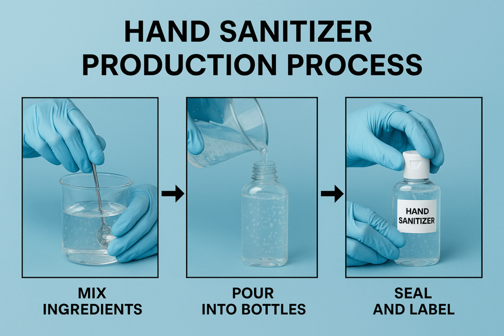 Step-by-step hand sanitizer production hand sanitizer production process