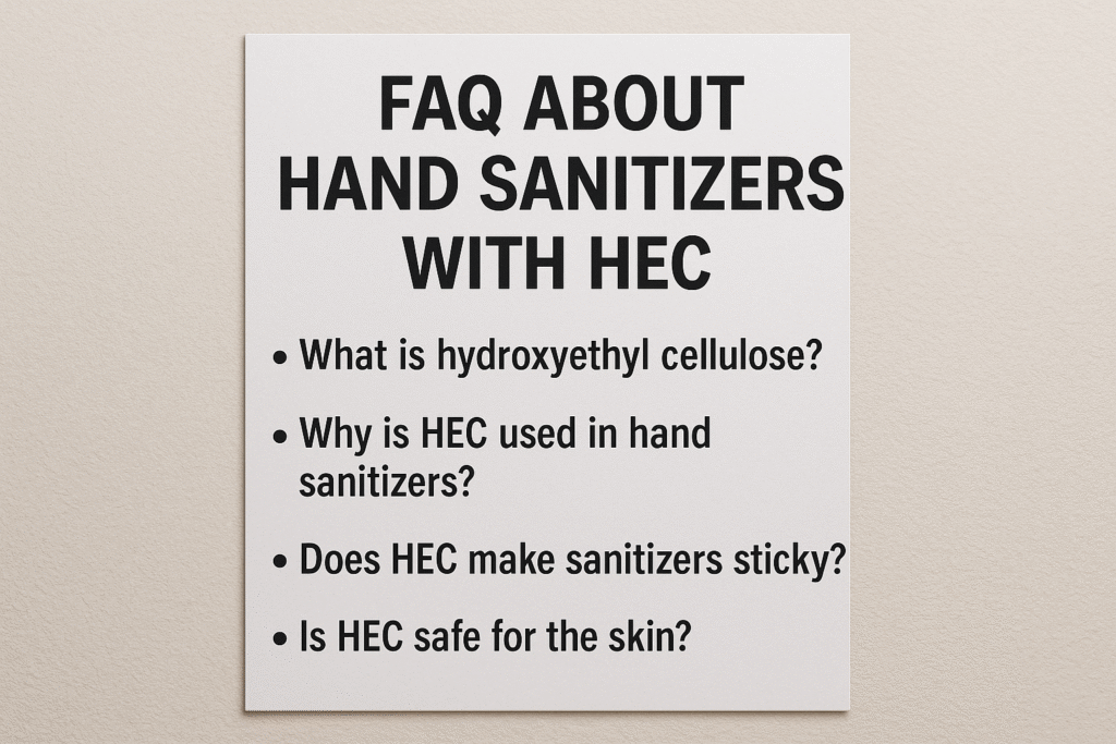 Common questions about HEC in sanitizers FAQ about hand sanitizers with HEC
